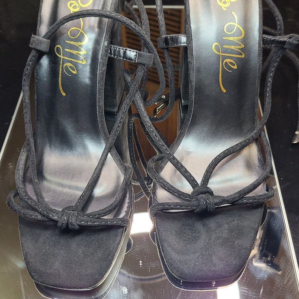 Black Square toe heels